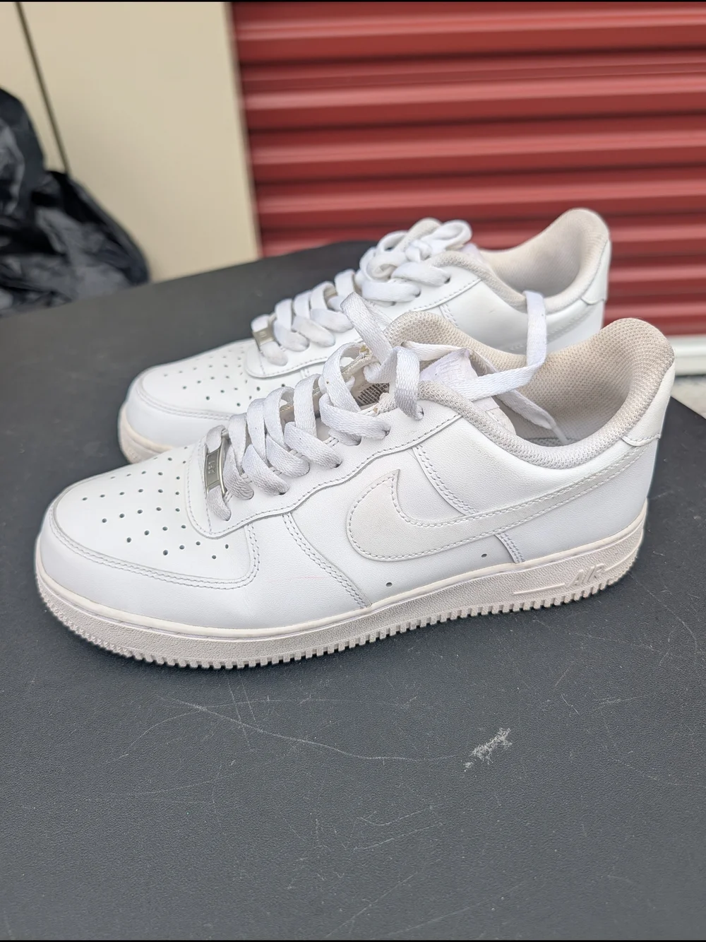 Nike White Low-Top Mesh & Leather Sneakers
